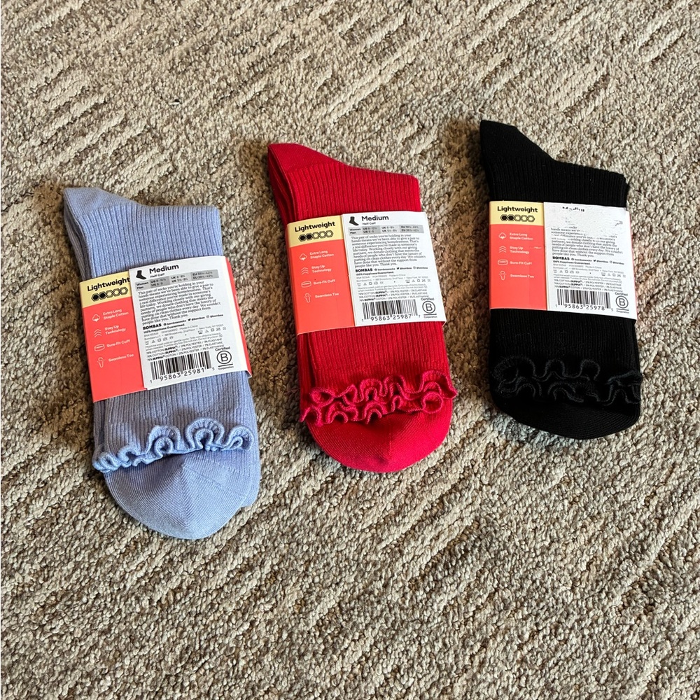 Bombas lightweight half calf ruffle socks - Picture 2 of 2